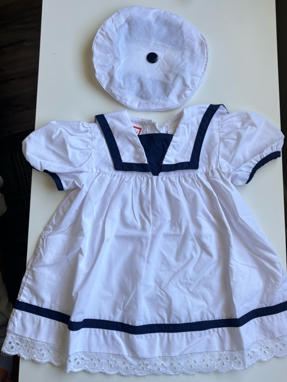 Vintage baby sailor dress and hat